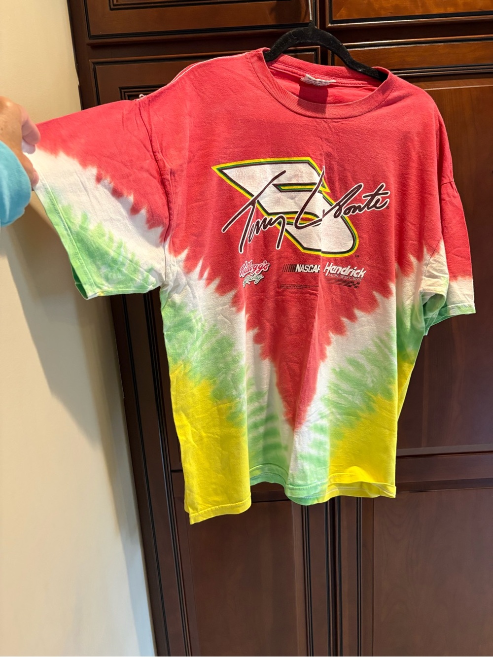 Vintage 90’s Tony Lebonte Tie Dye NASCAR Racing Shirt - Men’s XL
